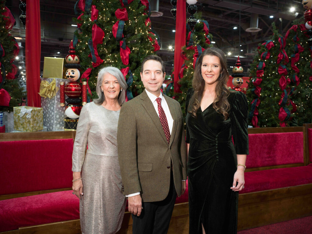 Tracey Williford, Jim Nelson, Megan Kessler at the Houston Ballet Nutcracker Market Wells Fargo Preview Party
