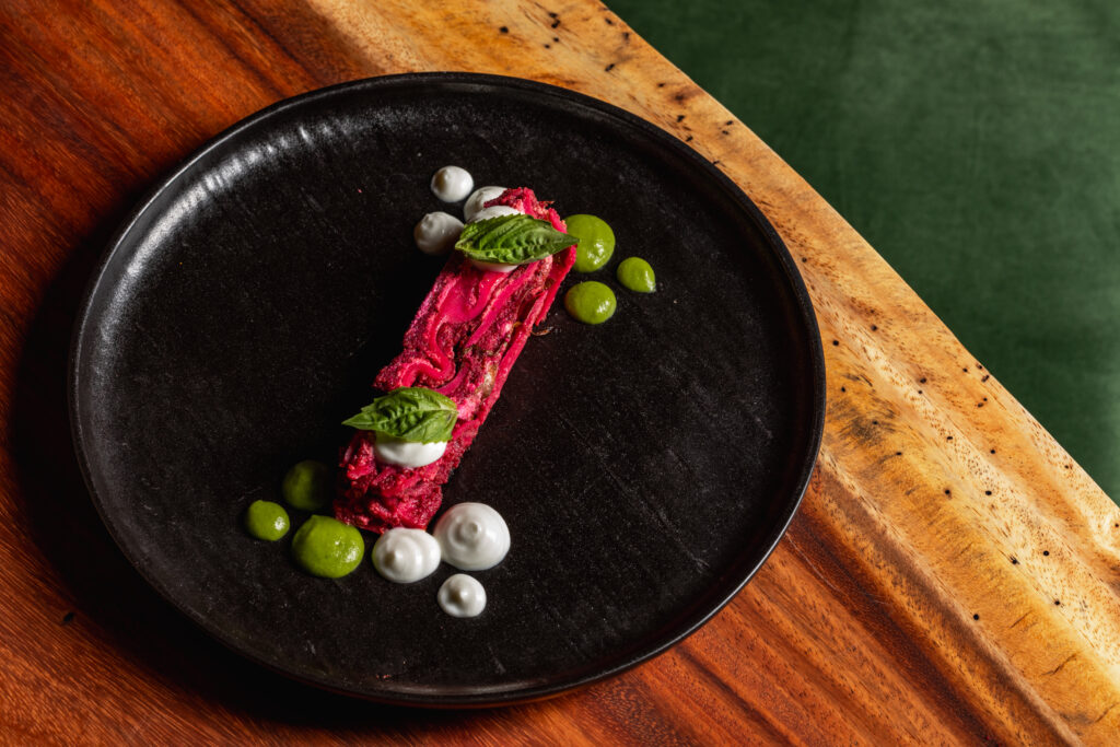 Certain dishes can be deceiving at Rye as the "lasagna" is actually made of beet and goat cheese. (Photo by Samantha Marie)