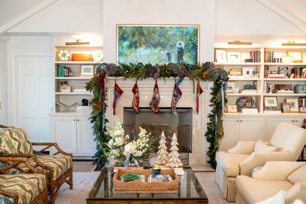 The stockings were hung by the chimney with care in the Caroline Harper Knapp home for the Kappa Kappa Gamma Charitable Foundation  'Holiday Pilgrimage' (Photo by Chris Bailey Photography)