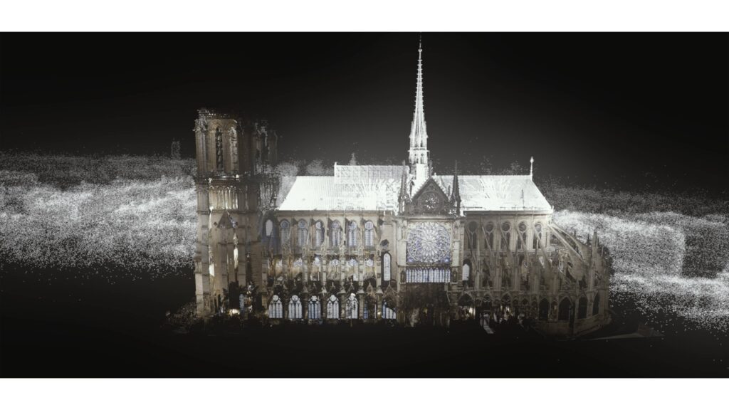 A digital rendering of Notre-Dame Cathedral is part of a groundbreaking look at the restoration at MFAH.(Ars Electronica. Image courtesy MFAH)