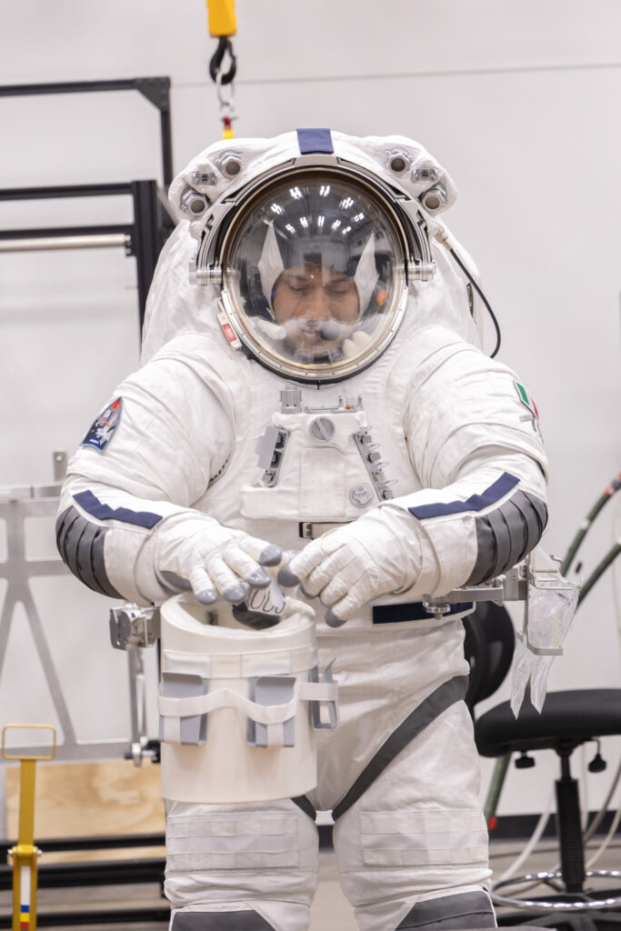 Sebastian Baquero conducting Suit Demo in EDE PRADA Suit at Axio
