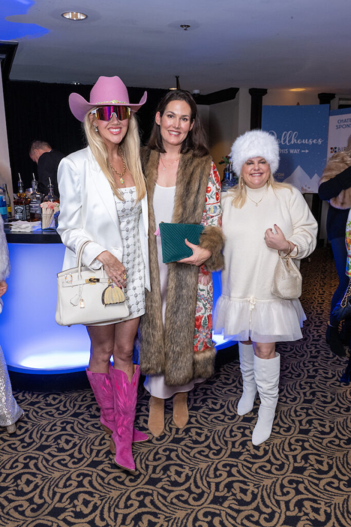 Kristina Wilson in pink hat and friends at La Petite Maison (Photo by Jacob Power)