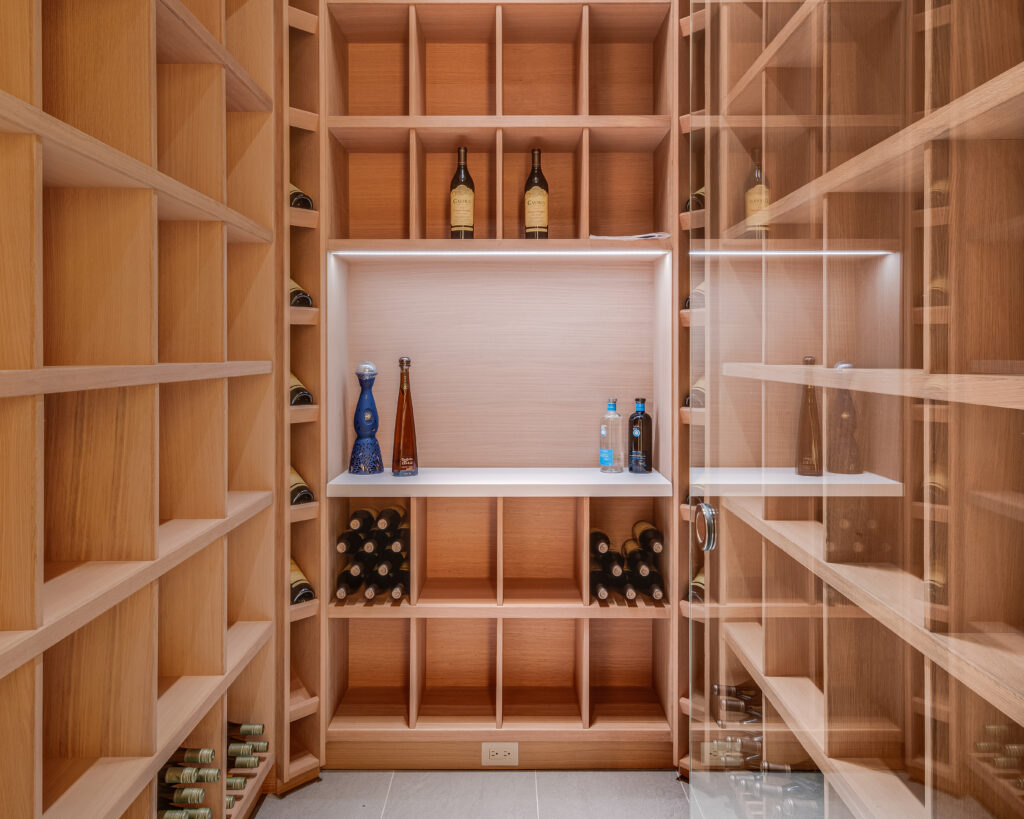 3736 Aviemore Drive also offers a 1,200-bottle wine room — found behind a hidden bookshelf. (Courtesy)