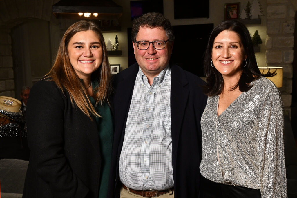 Allie Pappas, H.D. Pappas, Caroline Brown at the Santa's Elves party benefiting MD Anderson Children's Cancer Hospital
