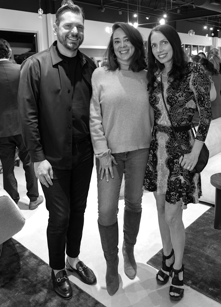 Stephen Dahmann, Amber Lewis, Virginia Landmesser at Rottet Collection at Gala Design-Studio (Photo by Chloe Kissner)