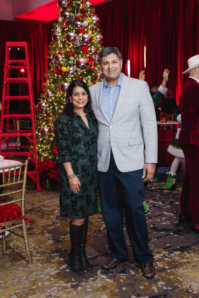 Monica & Amit Jhunjhunwala at the Ambassadors for Texas Children's Hospital holiday party. (Photo by Jenny Antill)