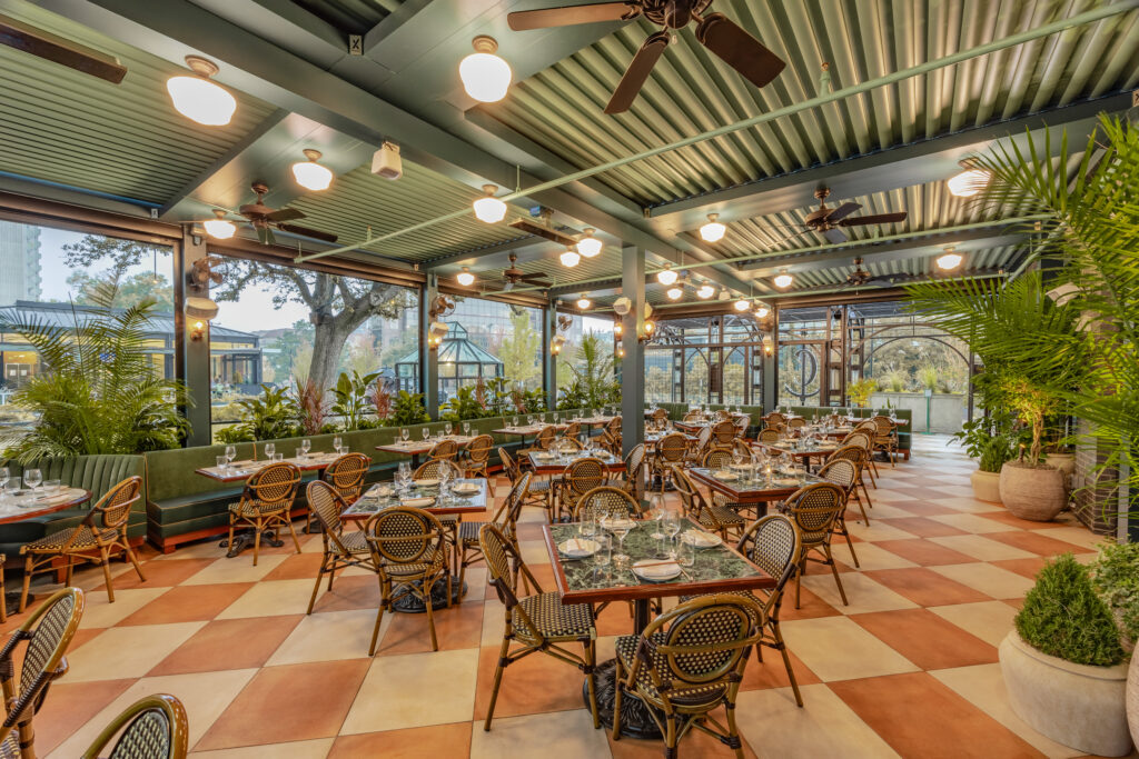 CATCH Dallas features an outdoor patio at Maple Terrace. (Photo by Kayla Enright)