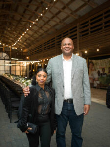 Chris and Kantayen Chapman at the Delicious Alchemy Banquet 2024 at Hope Farms HTX to benefit Recipe for Success Foundation