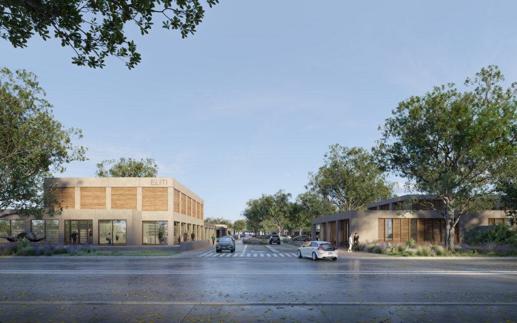 Rendering of The Seam, an upscale outdoor shopping and dining destination that will open in the Dallas Design District in Summer 2026. (Courtesy)