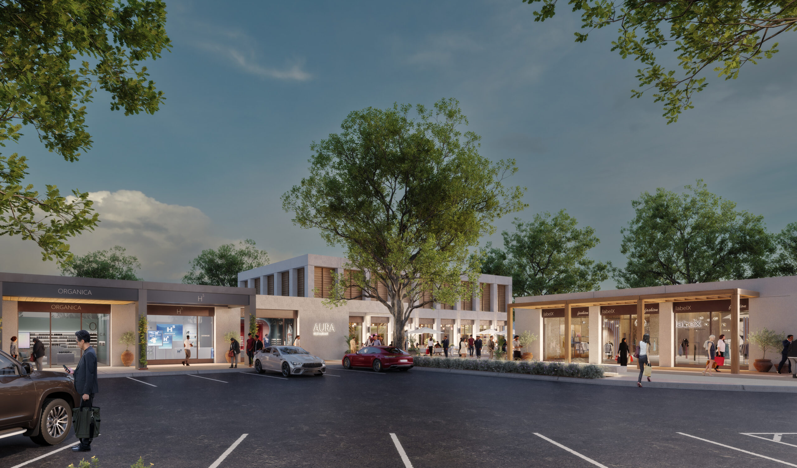 Renderings of The Seam, an upscale outdoor shopping and dining destination that will open in the Dallas Design District in Summer 2025. (Photo by Courtesy of The Seam)