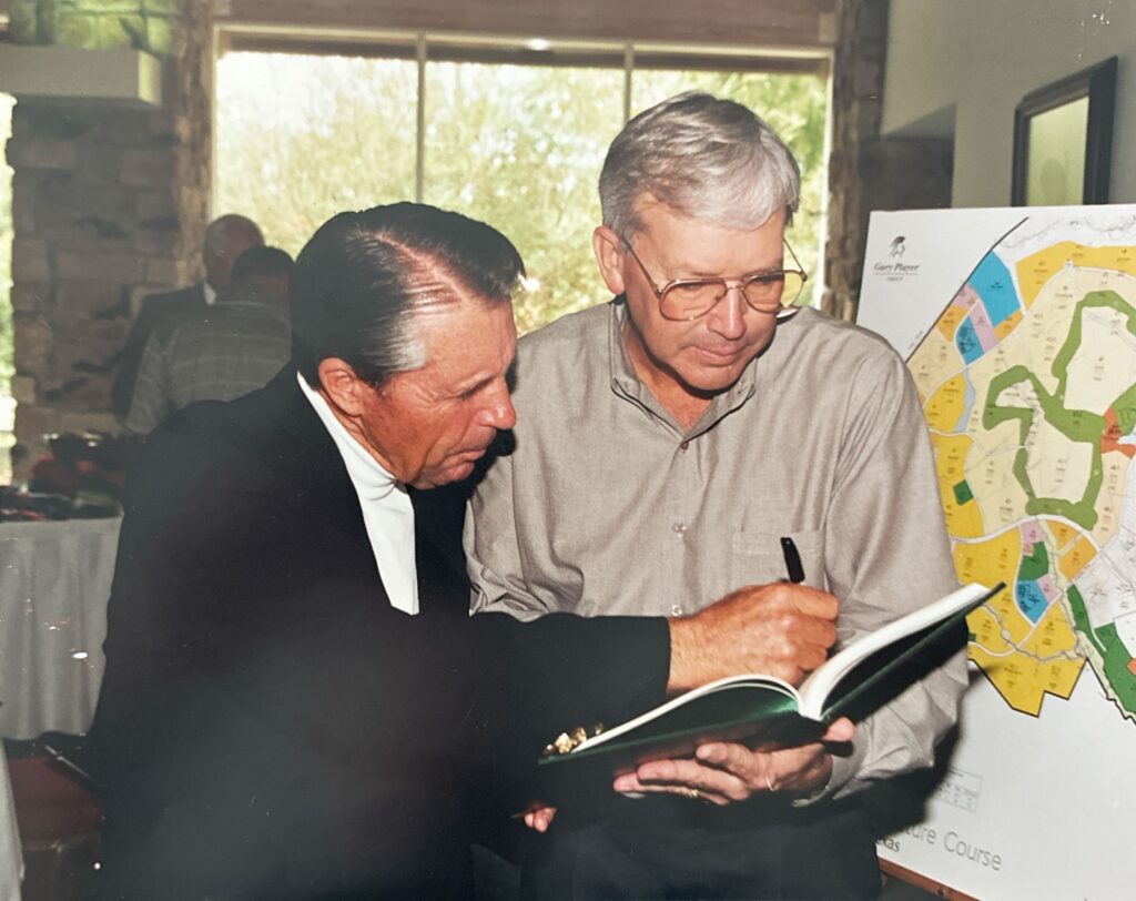Gary Player leaned on Earl Higgins as he plotted his first golf course in The Woodlands. (Courtesy Earl Higgins)