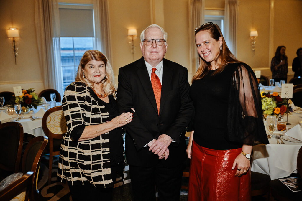 Michelle Smith, Dr. John Boles, THS president Jillian Jopling at The Heritage Society's Evening of Heritage (Photo by Fulton Davenport)