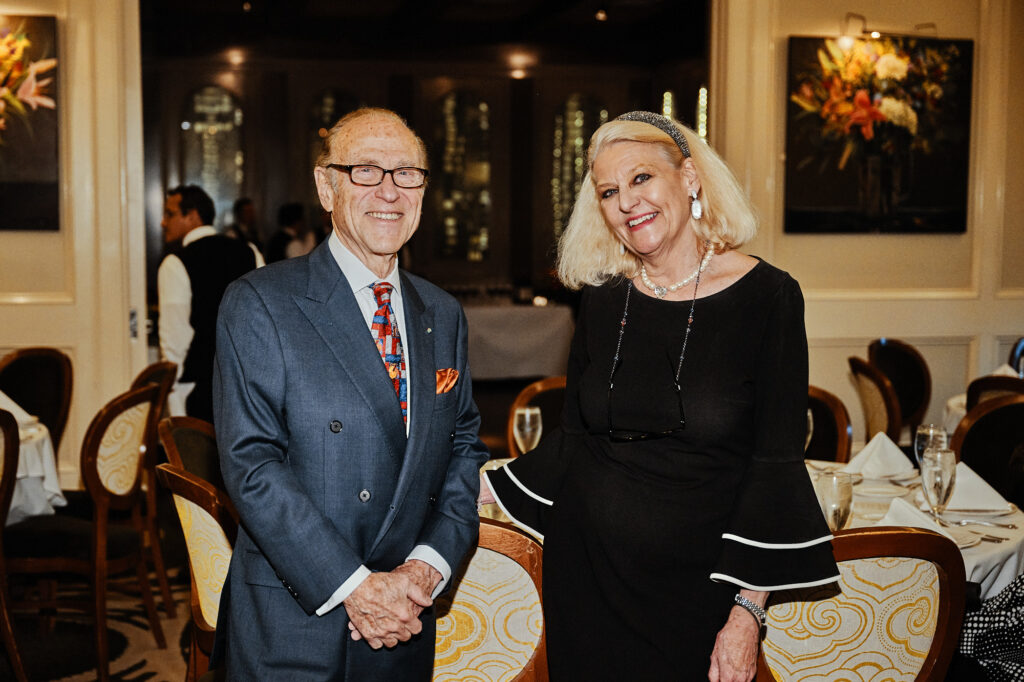 THS master of ceremonies Robert Sakowitz, Alison Bell at The Heritage Society's Evening of Heritage (Photo by Fulton Davenport)