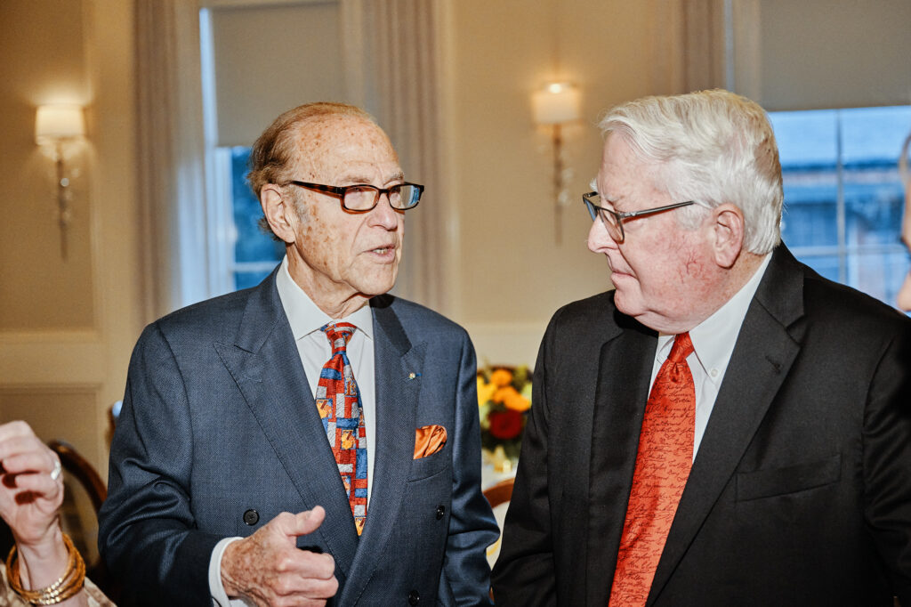 THS master of ceremonies Robert Sakowitz, Dr. John Boles at The Heritage Society's Evening of Heritage (Photo by Fulton Davenport)