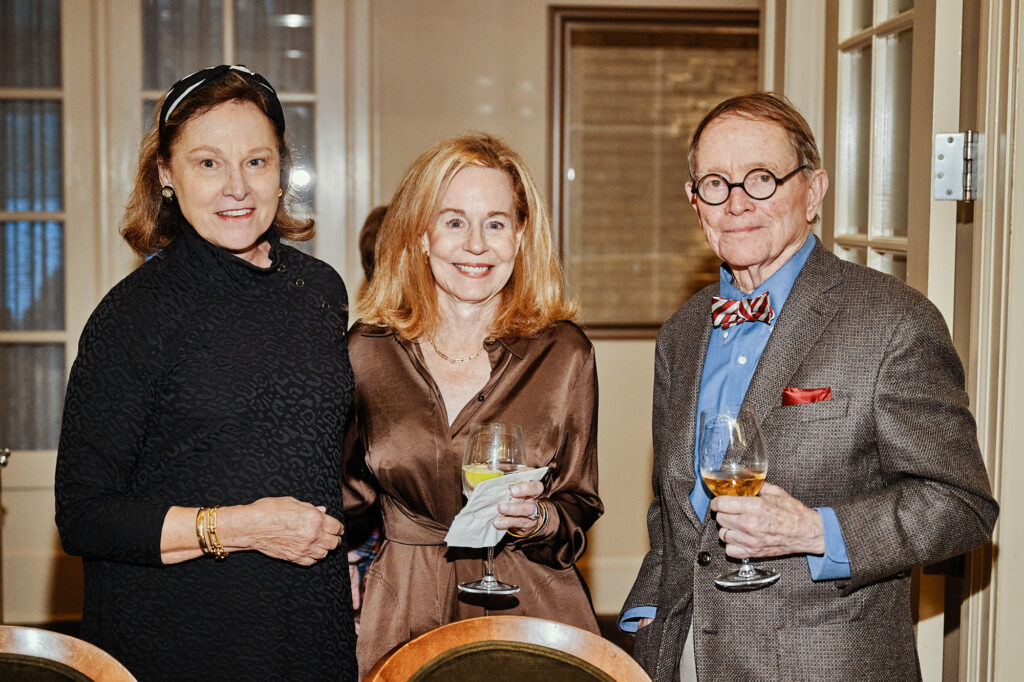 THS immediate past president Minnette Boesel, THS secretary Angela Caughlin-Cannady, Will Cannady at The Heritage Society's Evening of Heritage (Photo by Fulton Davenport)