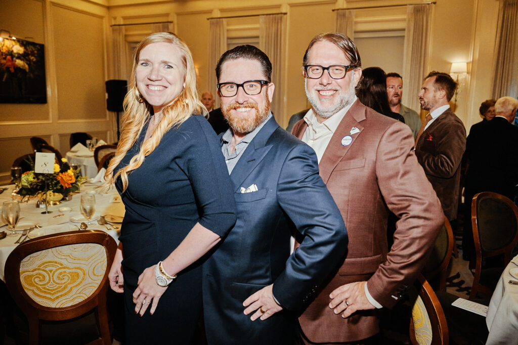 Lisa Helper, Patrick Myatt, THS board member Peter McGillivray at The Heritage Society's Evening of Heritage (Photo by Fulton Davenport)