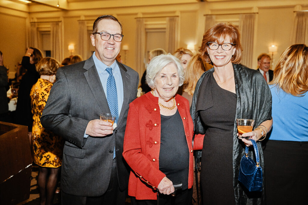John Boatwright Jr., THS board member Evelyn Boatwright, Annette Boatwright at The Heritage Society's Evening of Heritage (Photo by Fulton Davenport)