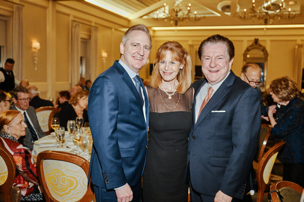 THS chair Kurt Grether, Cheryl Byington, THS chair Bill Stubbs at The Heritage Society's Evening of Heritage