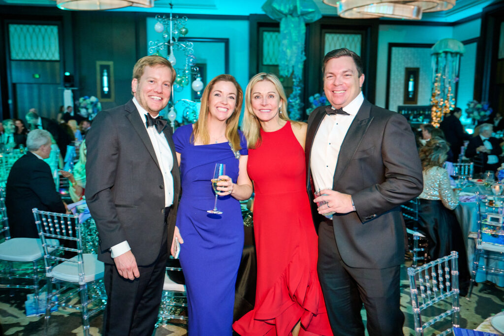 John & Amanda Taylor, Stephanie Willis, Jason Weddle at the Spindletop Community Impact Partners 50th annual Holiday Ball  (Photo by Fulton Davenport/PWL Studio)