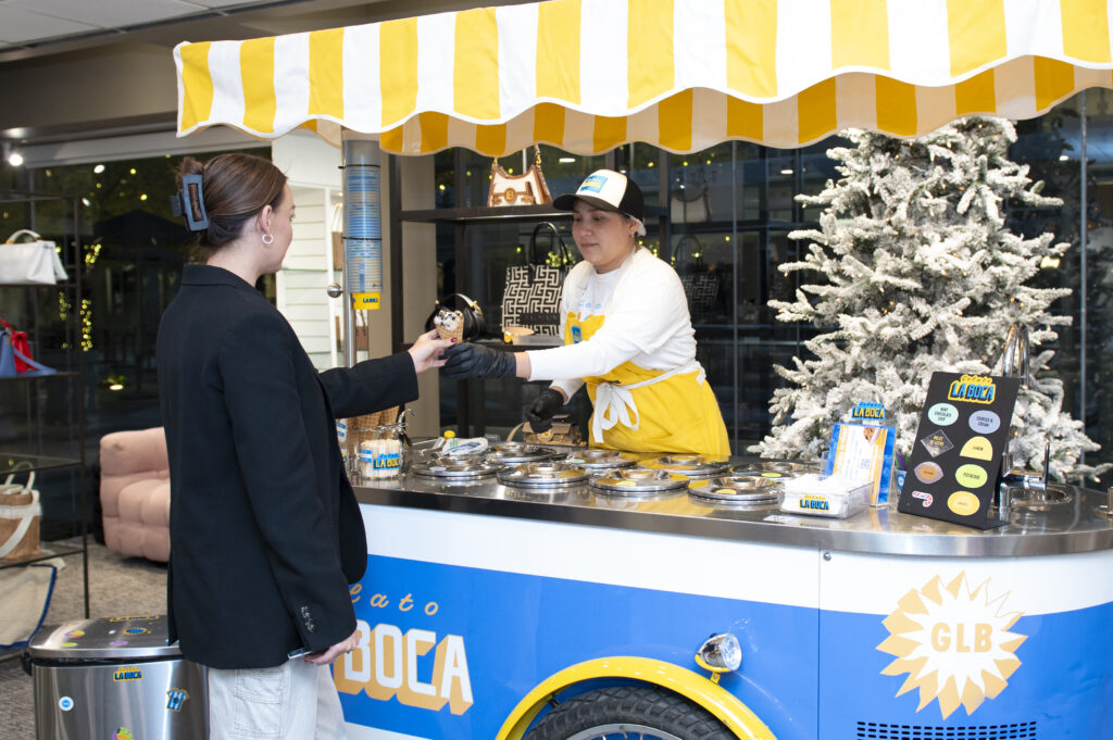 Clients were clinking their champagne glasses, indulging in some Gelato La Boca. (Photo by Tamytha Cameron)