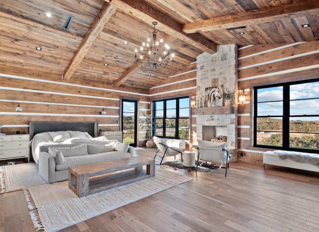One of four bedrooms in the main house at the K6 Ranch in Mineral Wells.