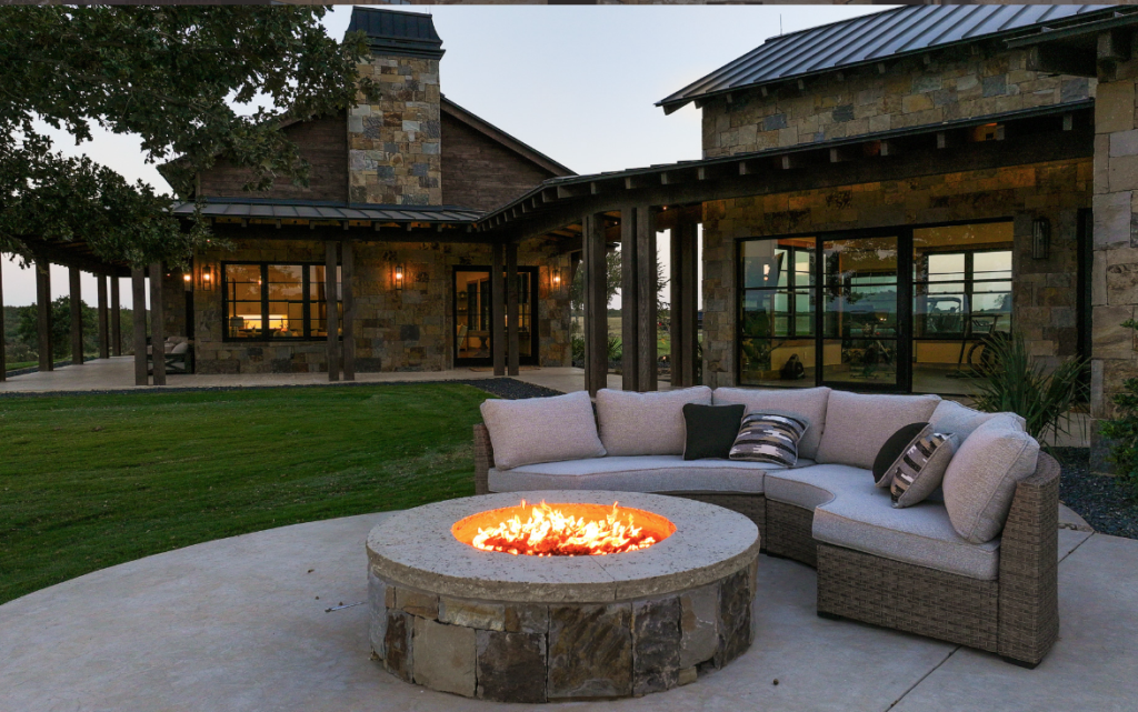 When it's chilly outside, the fire pit at the K6 Ranch in Mineral Wells gets put to work.