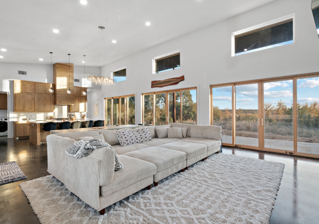 The sleek guest house at the K6 Ranch in Mineral Wells.