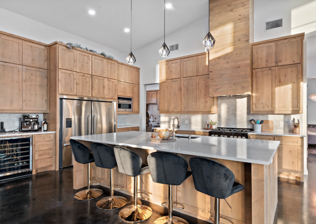 The kitchen in the guest house at the K6 Ranch in Mineral Wells.