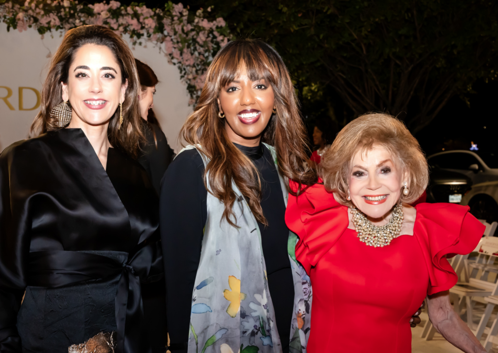 Kristina Somerville, designer Nardos Imam, Harriet Gertner at the annual Elizabeth Anthony fashion evening benefiting the American Heart Association  (Photo by Christina Griffin)