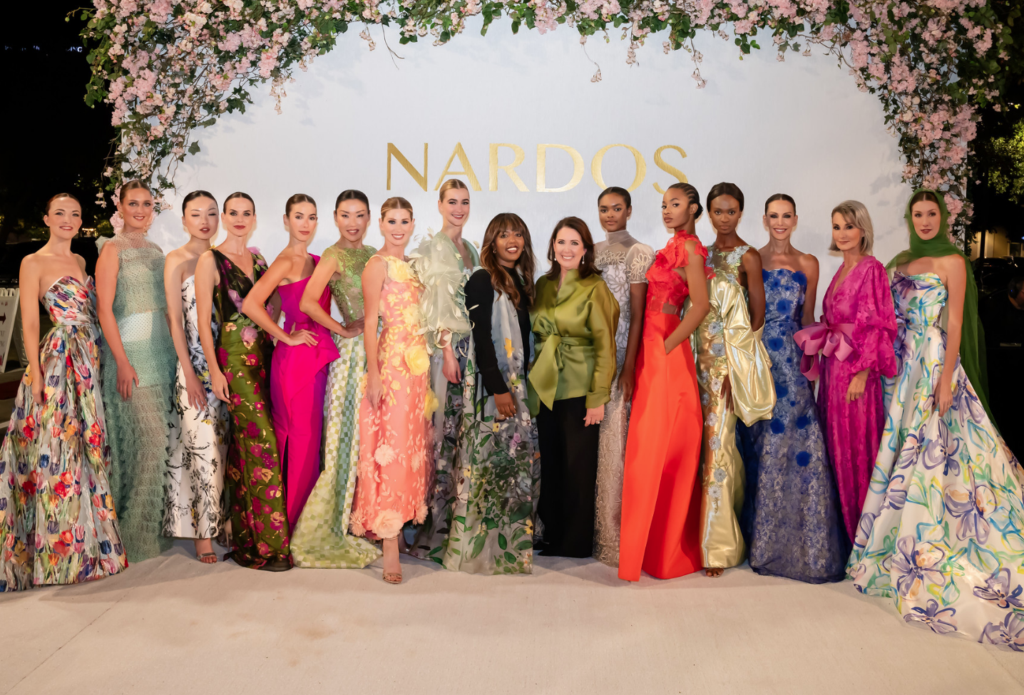 Nardos Imam, Julie Roberts with models Circle of Red celebrity models  at the annual Elizabeth Anthony fashion evening benefiting the American Heart Association (Photo by Christina Griffin)