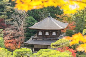 Ginkakuji Silver (The Silver Pavilion) in autumn season