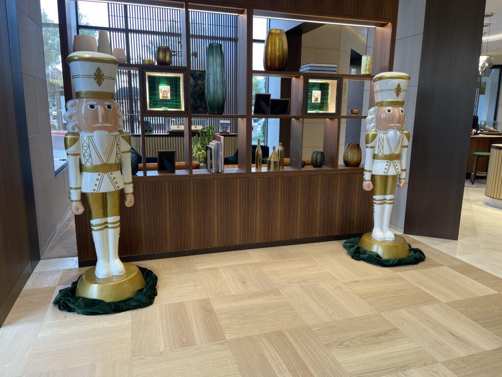 An open wall separates the Rolex living room from the jewelry store side at Thomas Markle Jewelers.