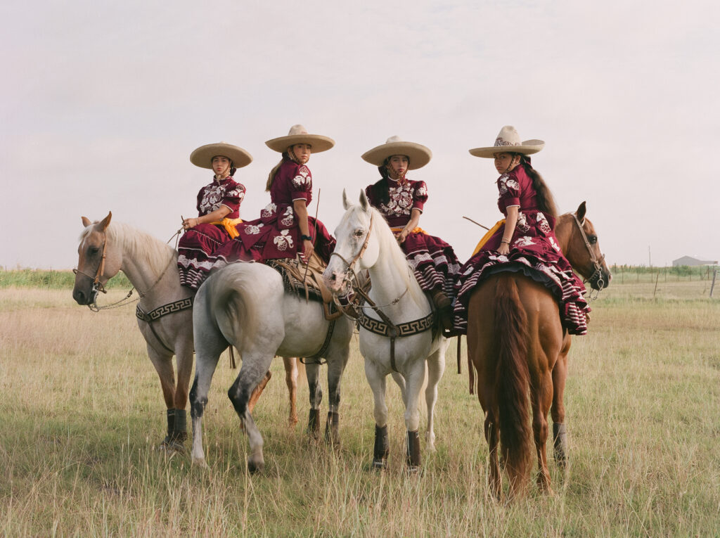 The second room of the exhibit highlights the personal stories of escaramuza charra riders through Escaramuza: The Poetics of Home, a portrait series by Constance Jaeggi. (Courtesy Constance Jaeggi)