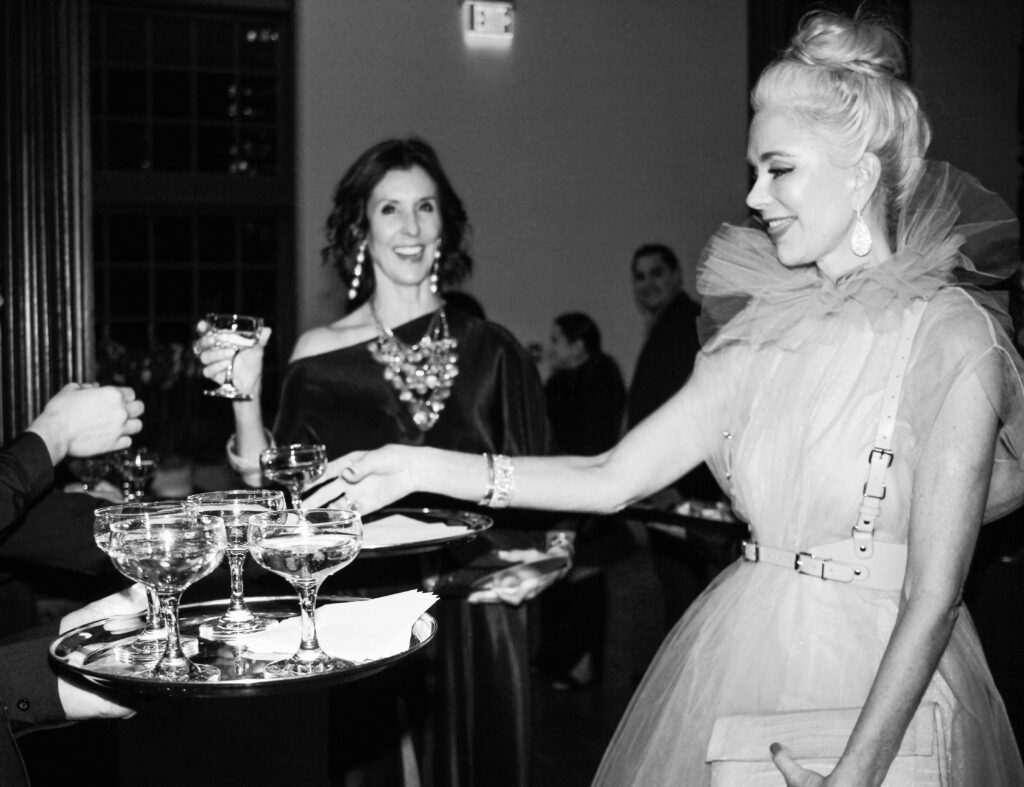 Honoree Phoebe Tudor and co-chair Tena Lundquist Faust at the Magpies & Peacocks After Dark 2024 event. (Photo by Jesse Green)