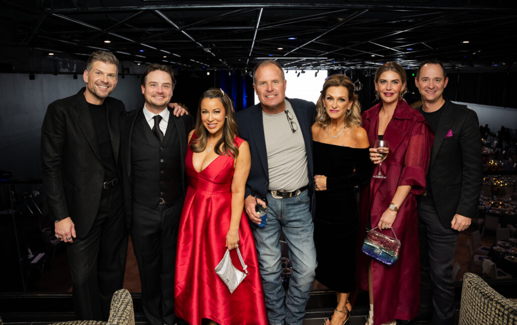 Reed Robertson, Heath Oakes, Jenny Anchondo, Steve and Risa Douglas, and Megan and Jeff Jones (Photo by Simon Luna)
