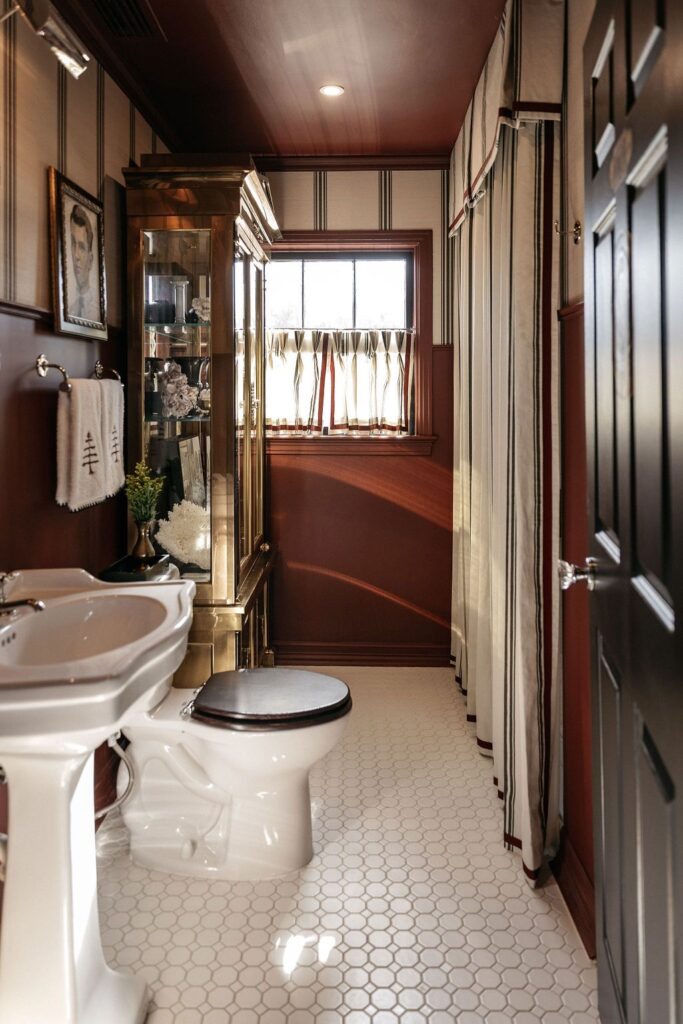 With a walk-in tiled shower and pedestal sink, what more could you need? (Photo by Beckley)