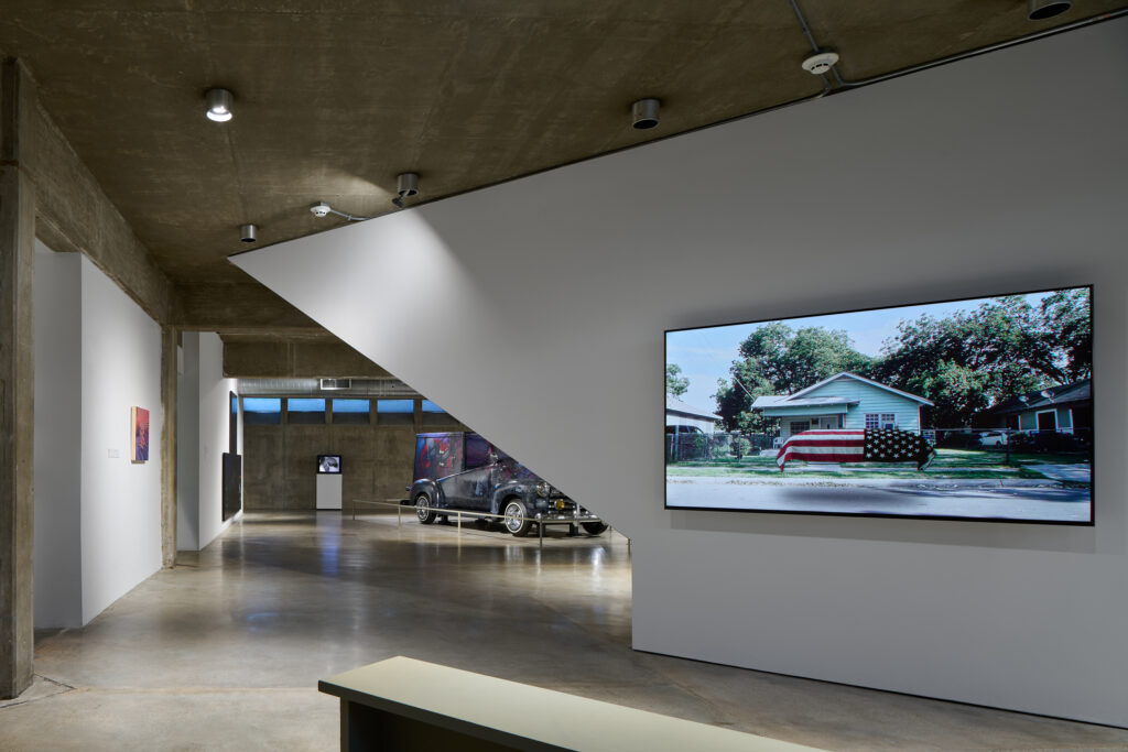 A glimpse of "Vincent Valdez: Just a Dream..." at Contemporary Arts Museum Houston, 2024, highlighting the exhibition’s dynamic layout. (Photo by Peter Molick, courtesy Contemporary Arts Museum Houston)