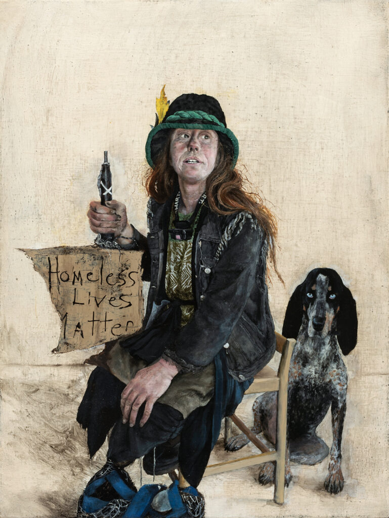 Miles Cleveland Goodwin's "Homeless," 2024, at Valley House Gallery & Sculpture Garden