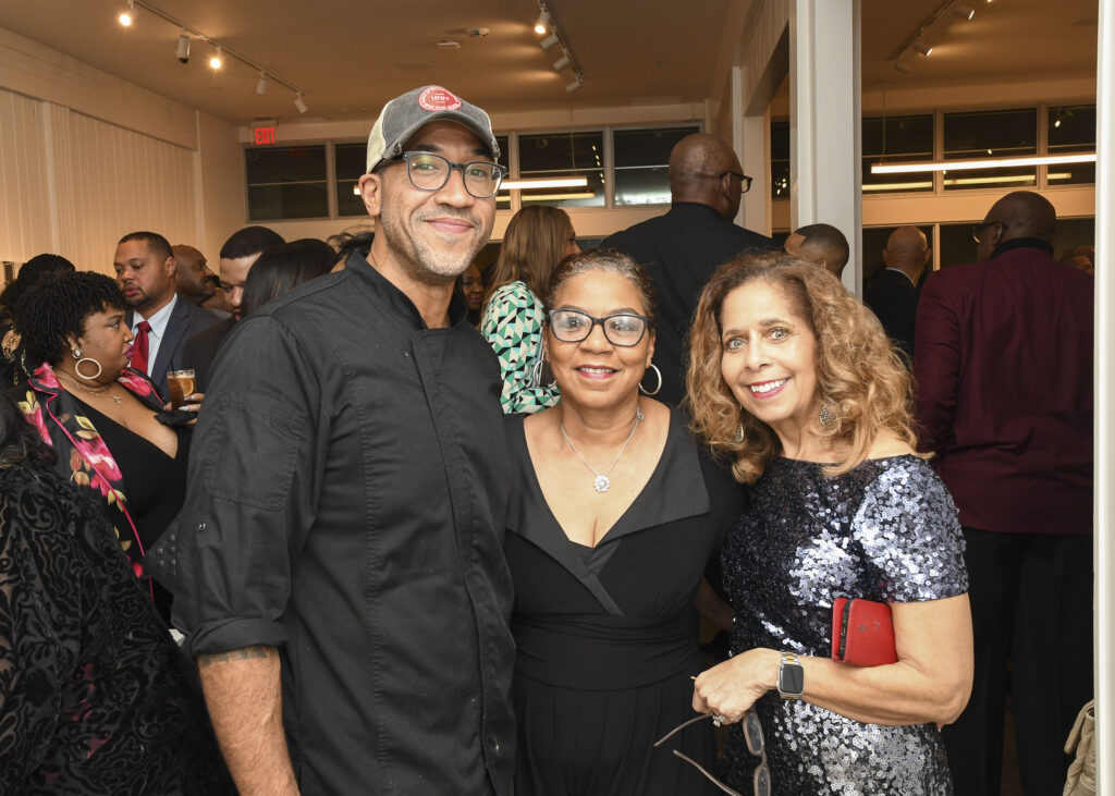 Chef Chris Williams, Juana Collins, Patricia Luckett at the Heart & Soul Culinary Scholarship Dinner. (Photo by Vicky Pink)