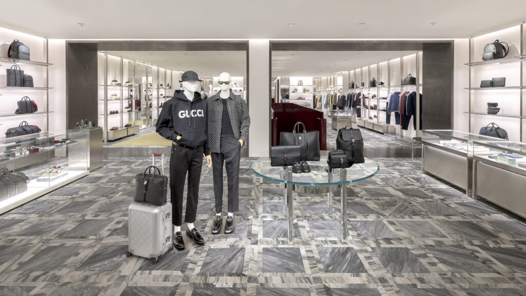 The second floor men's collection at Gucci in The Galleria. (Photo by Pablo Enriquez for Gucci)