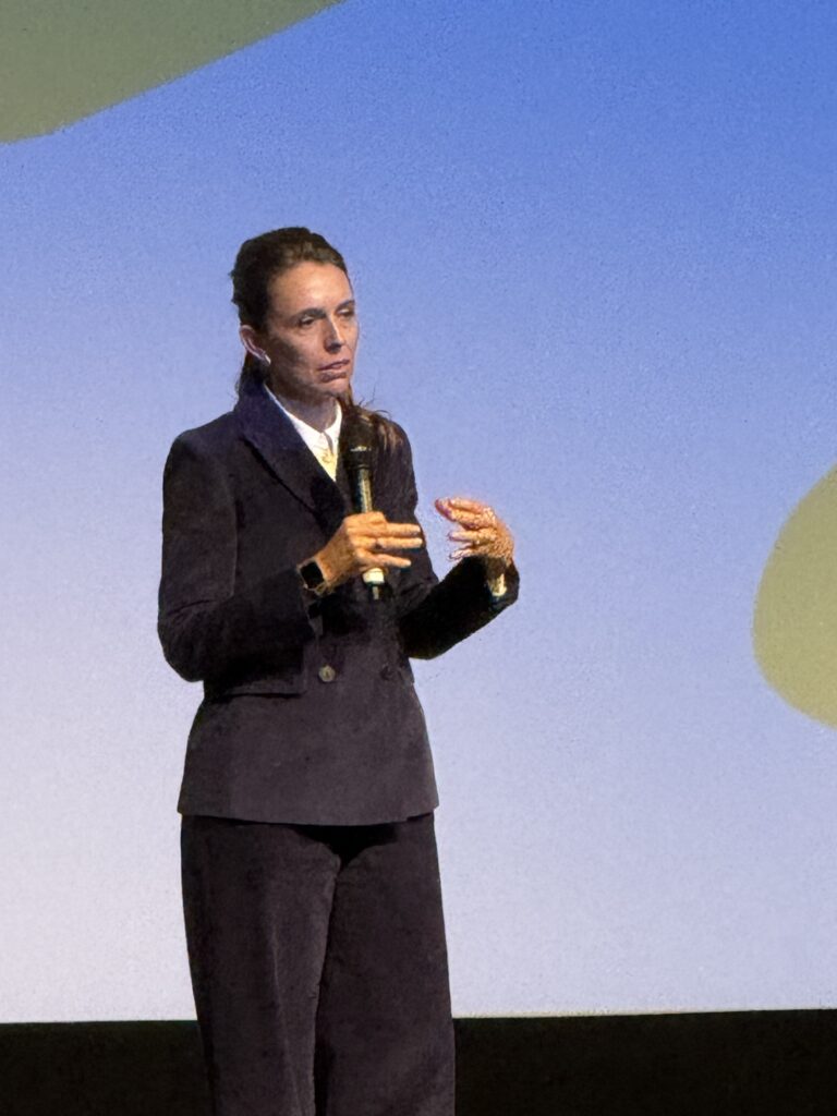 Jacinda Ardern, former prime minister of New Zealand answers audience questions following the premier of the documentary “Prime Minister” at the Sundance Film Festival. (Photo by Jane Howze) 