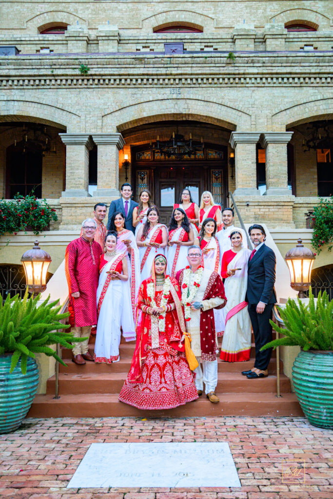  Bridesmaids & husbands at the wedding of Ruchi Mukherjee and Walter Sassard. (Photo by Quy Tran)