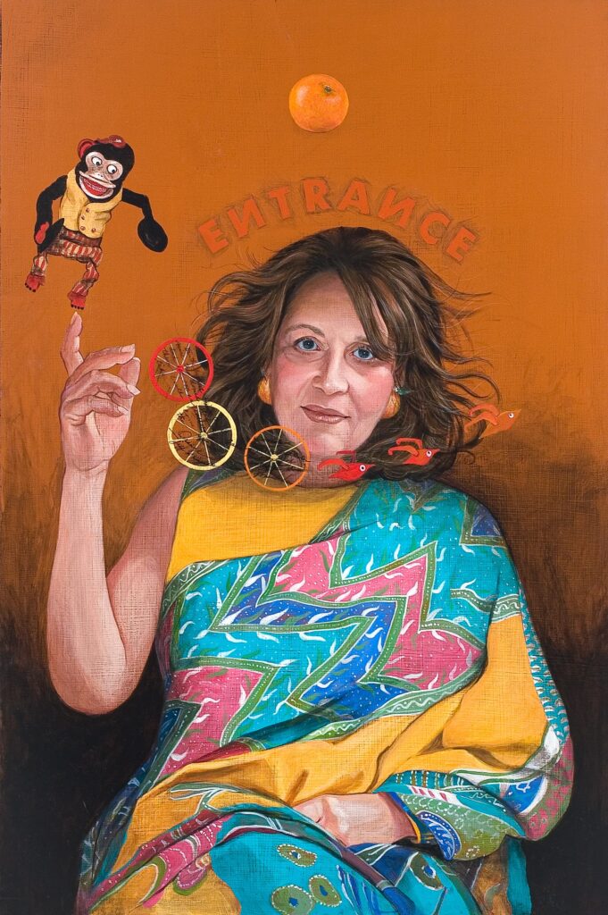 Marilyn Oshman is depicted in Linda Hofheinz’s portrait, Visionary, circa 2005. (Collection Marilyn Oshman, courtesy the artist and Heidi Vaughan Fine Art)