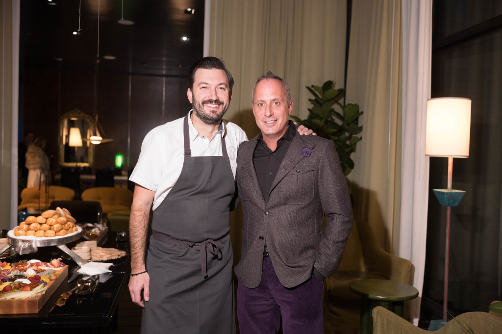 Chef Aaron Bludorn, Mark Sullivan  at the grand opening of Hotel Saint Augustine and Perseid restaurant  (Photo by Daniel Ortiz)