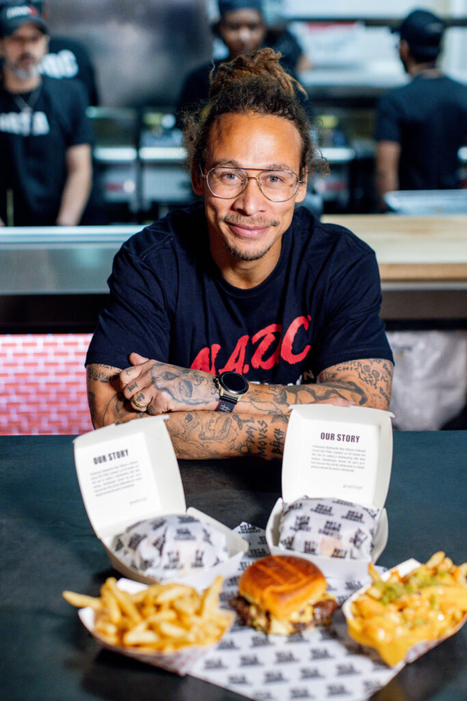 Pro skater Neen Williams says having a NADC Burger in Fort Worth is a "dream come true." (Photo by Sarah Block)