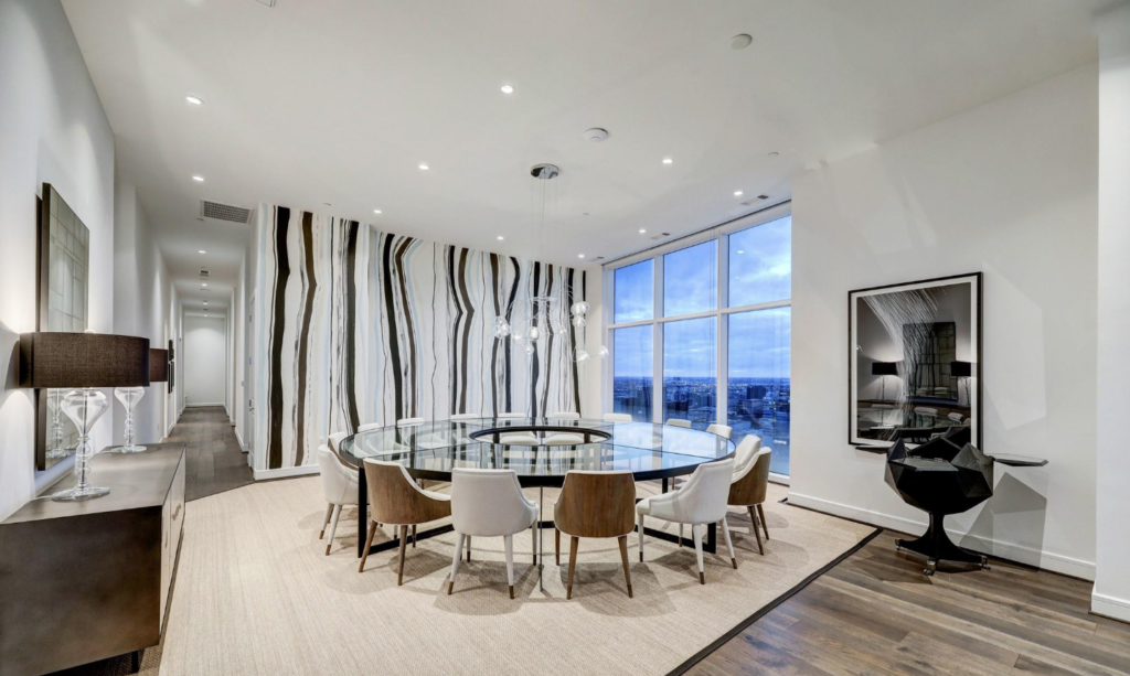 The formal dining room at No. 3101 at 4521 San Felipe