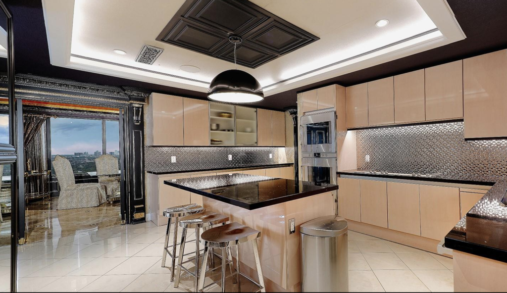 The sleek kitchen at 101 Westcott St. No. 2001