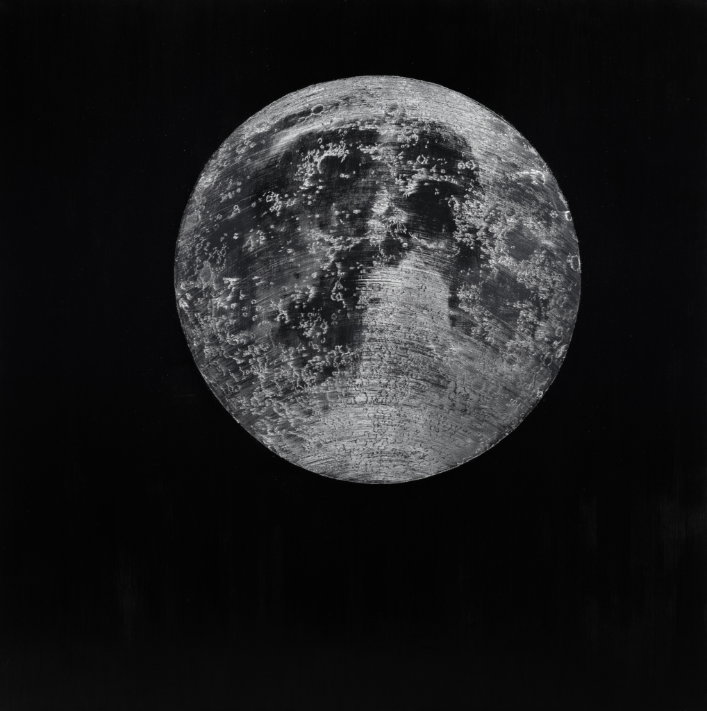 Karen Gunderson's "Rose Moon," 2024, at Erin Cluley Gallery 