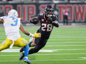 Houston Texans and quarterback C.J. Stroud beat the Los Angeles Chargers 32-12 in the Wild Carded Playoff game at NRG Stadium
