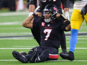 Houston Texans and quarterback C.J. Stroud beat the Los Angeles Chargers 32-12 in the Wild Carded Playoff game at NRG Stadium
